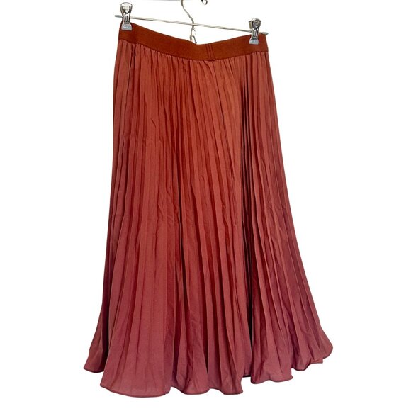 GRACE KARIN Women's Flared Pleated Ruffle Knitted Burnt Orange-Brown - Picture 8 of 14